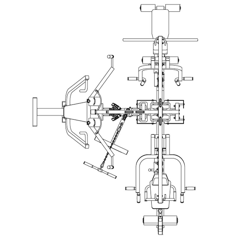 Body-Solid综合训练器 EXM4000S 平面图