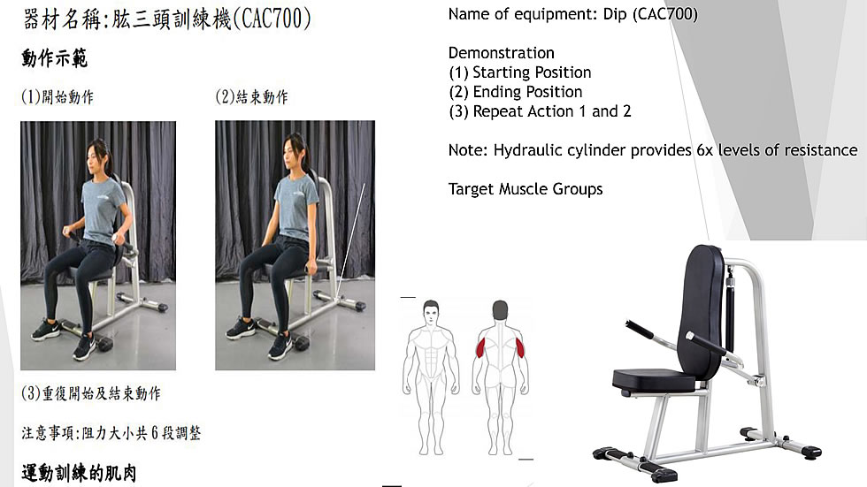 Steelflex CAC700 油压式三头肌康复训练机
