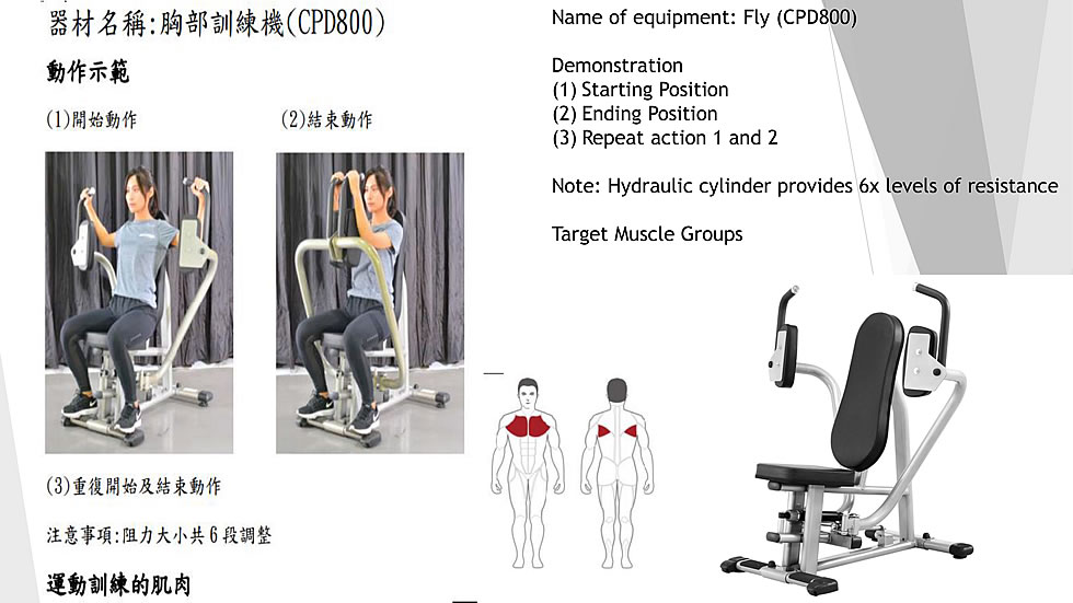 Steelflex CPD800 油压式蝴蝶扩胸康复训练机