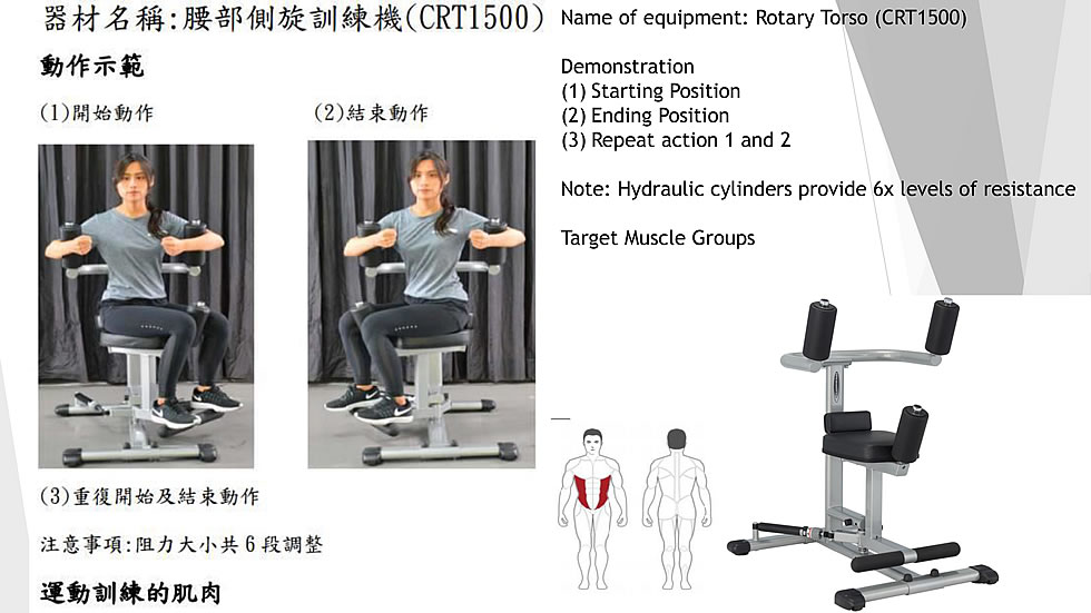 Steelflex CRT1500 油压式转体康复训练机