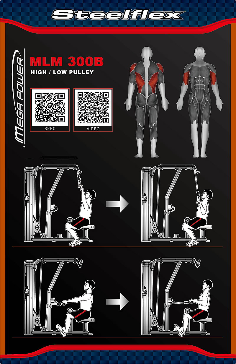 Steelflex MLM300B 高拉背肌/低拉划船双功能训练机